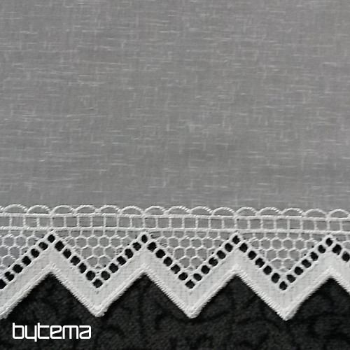 Moderne bestickte Gardine V309 weiss