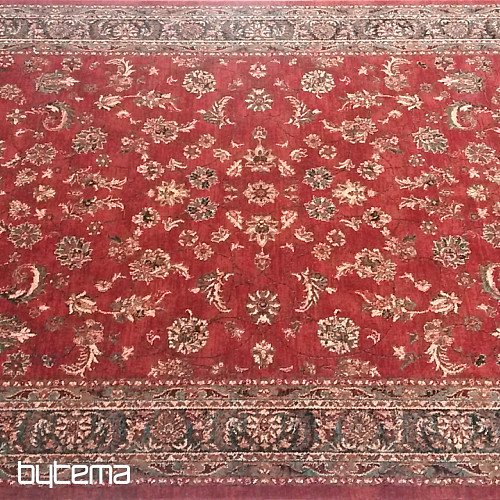 Luxus-Wollteppich ROYAL allover Blume red
