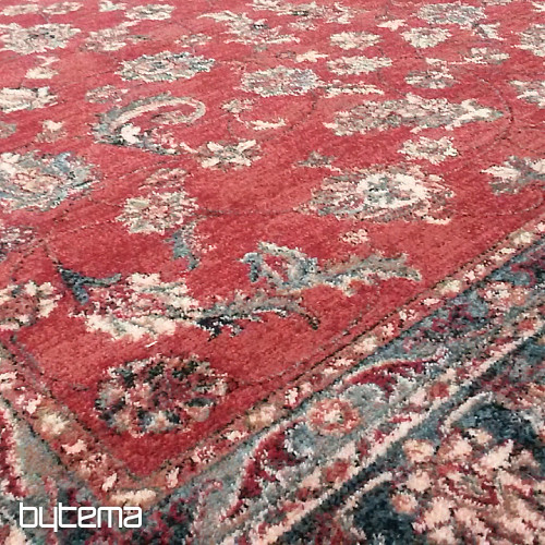 Luxus-Wollteppich ROYAL allover Blume red
