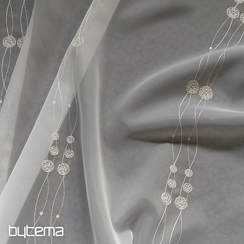 Voile-Gardine mit der Sahne Stickerei Gerster 11115/23