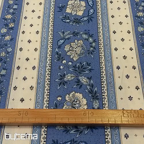 Baumwollstoff VOLKS blue strips