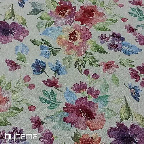 Gobelinstoff PASTELLBLUMEN