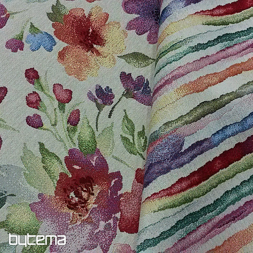 Gobelinstoff PASTELLBLUMEN
