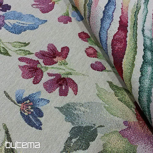 Gobelinstoff PASTELLBLUMEN