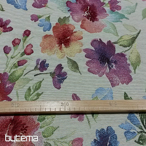 Gobelinstoff PASTELLBLUMEN