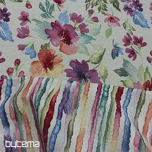 Gobelinstoff PASTELLBLUMEN