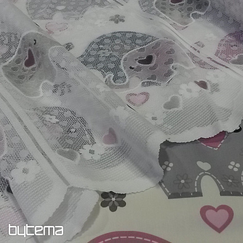 Jacquard-Kindergardine ELEFANTEN II.