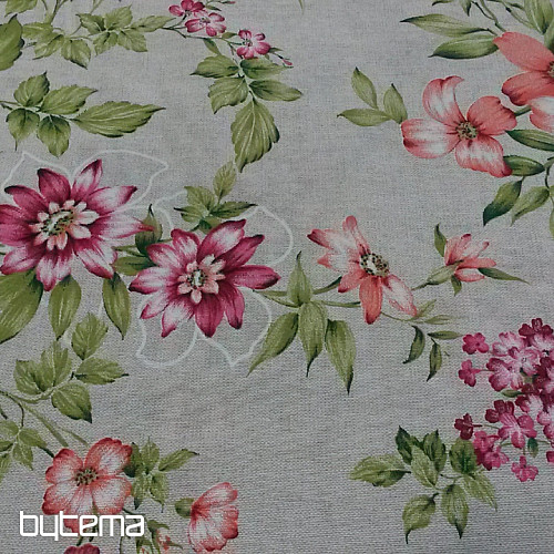 Dekostoff FUCHSIE beige