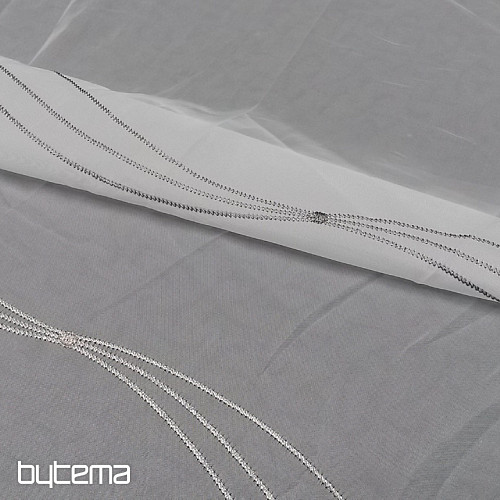 Moderne bestickte Gardine white - grau/beige GERSTER 556/0810