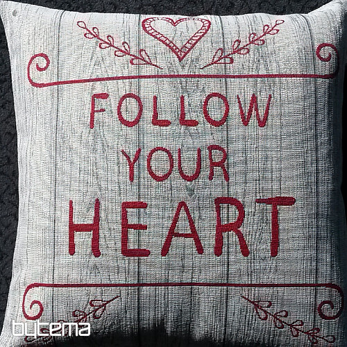 FOLLOW YOUR HEART Gobelin-Kissenbezug