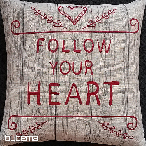 FOLLOW YOUR HEART Gobelin-Kissenbezug