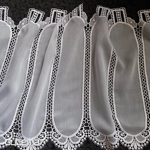 Gehäckelte Gardine für Vitrage 13609 white