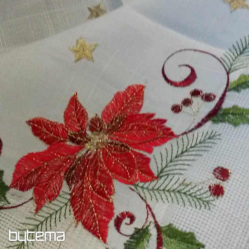 Gestickte Weihnachtstischdecken und Läufer ROSE