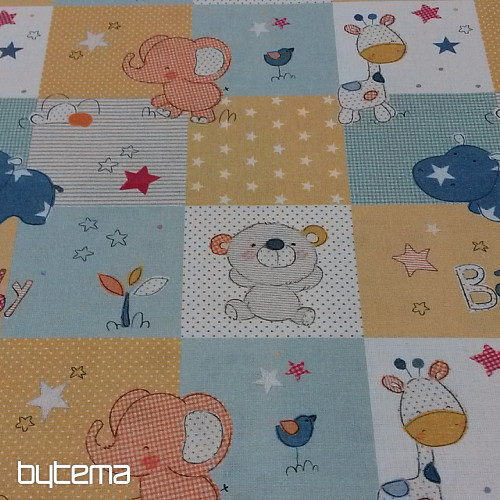 Baumwollstoff BABY ZOO bunt