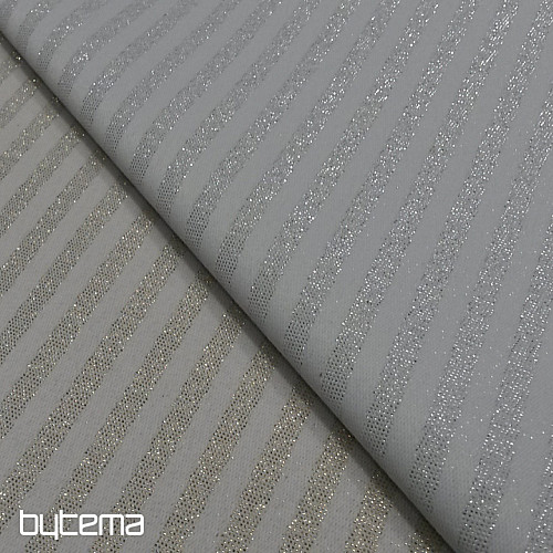 Dekostoffe jacquard STREIFEN silver natur