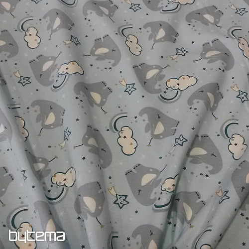 Baumwolljersey ELEFANT blau