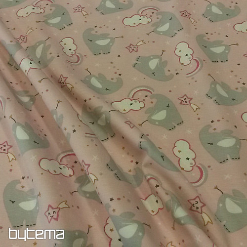 Baumwolljersey ELEFANT rosa