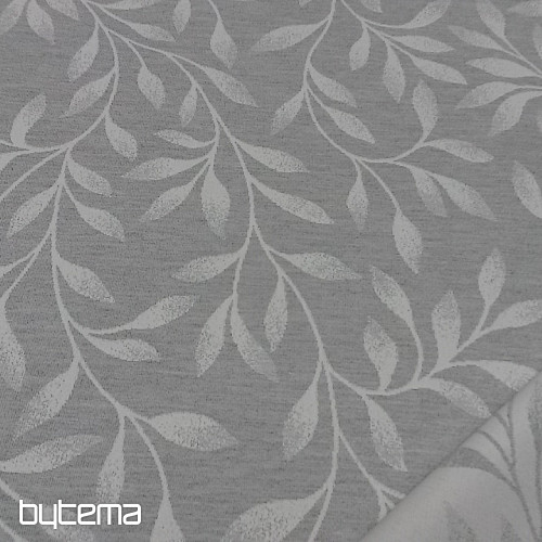 Dekostoffe jacquard NIGHT LEAFS Grau