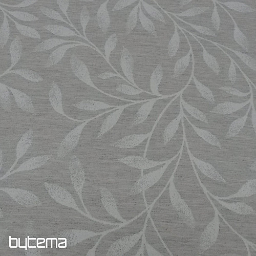 Dekostoffe jacquard NIGHT LEAFS Grau