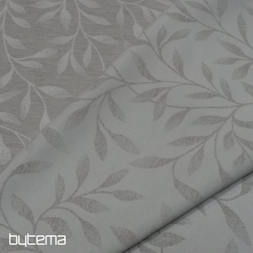 Dekostoffe jacquard NIGHT LEAFS Grau