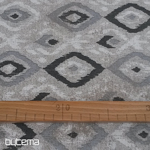 Dekorationsstoff TULUM ROMBO schwarzgrau