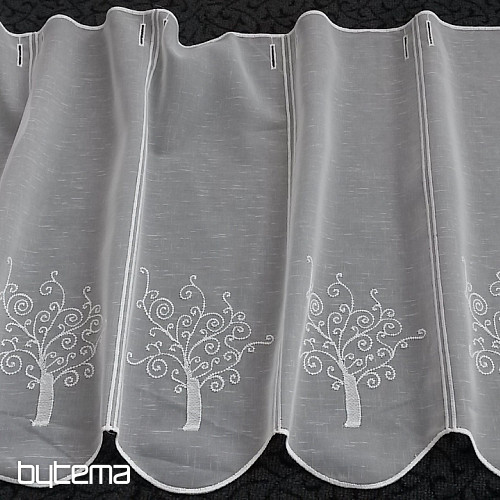 Bestickte Gardine für Vitrage 11646 weiss