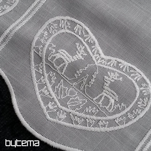 Bestickter Vorhang für Buntglasfenster 11661 weiß