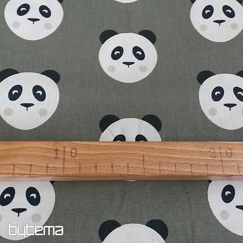 Baumwollstoff PANDA olivgrün