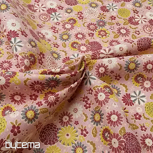 Baumwollstoff MISAKI Blumen fuchsie