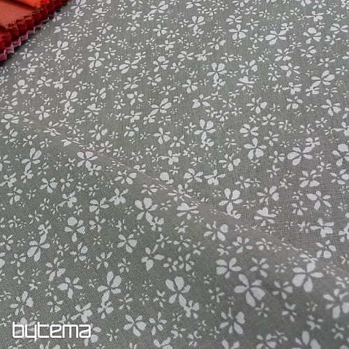 Baumwollstoff BLUMEN khaki