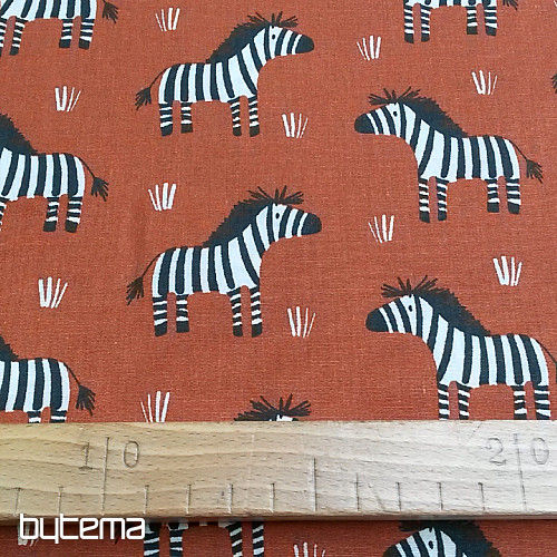 Baumwollstoff ZEBRA braun