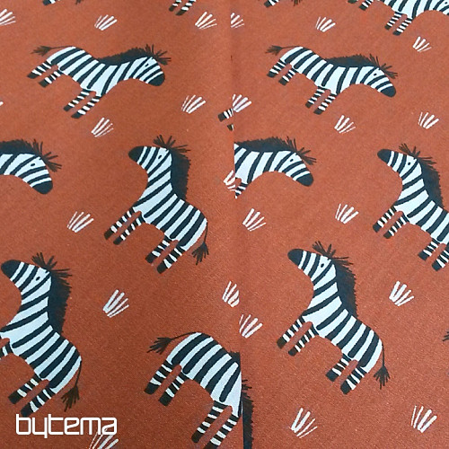 Baumwollstoff ZEBRA braun