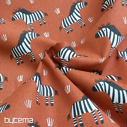 Baumwollstoff ZEBRA braun