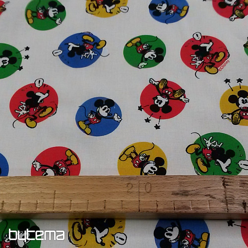 Baumwollstoff MICKEY MOUSE circle