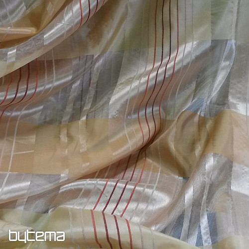 Vorhang - eine Kombination aus Voile und Organza mit Chenille-Streifen