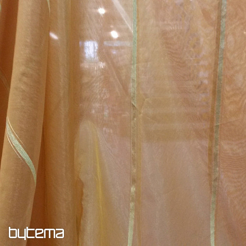 Gardine Organza mit Chenille Ocker