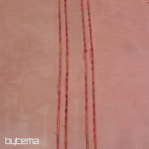 Voile-Gardine rot mit streifen