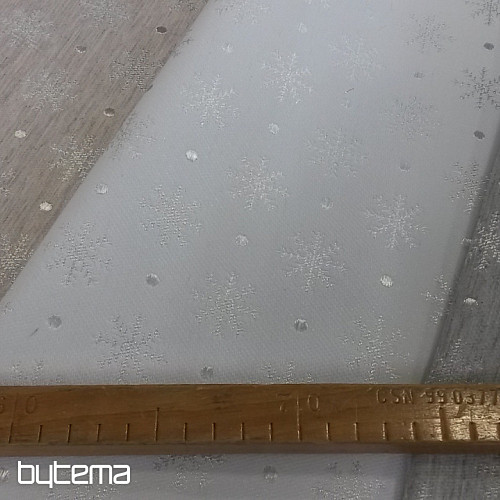 Weihnachtsdekostoff für Tischdecken Flake beige 002 Breite 280