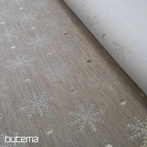 Weihnachtsdekostoff für Tischdecken Flake beige 002 Breite 280