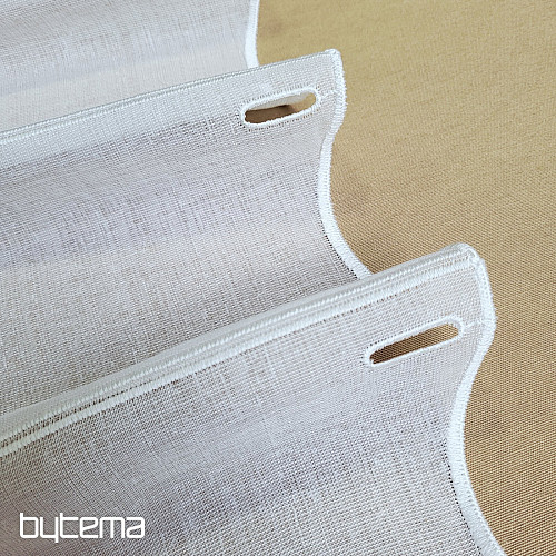 Moderne bestickte Gardine V52 cremeweiss