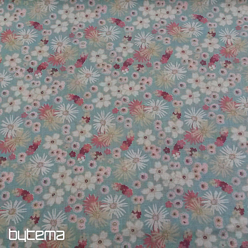 Dekostoff ZINIA Menthe Blumen