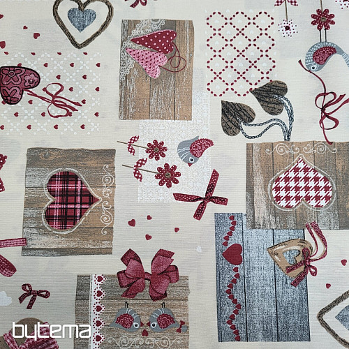 Dekorationsstoff TM PATCHWORK bordo