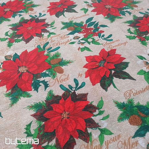 Dekorationsstoff Weihnachten Weihnachtsrose