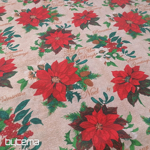 Dekorationsstoff Weihnachten Weihnachtsrose