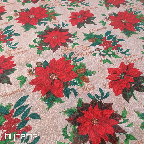 Dekorationsstoff Weihnachten Weihnachtsrose