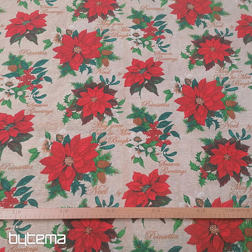 Dekorationsstoff Weihnachten Weihnachtsrose