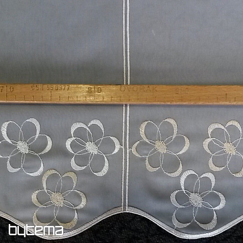 Gardine für Vitrage, bestickt V2914 Weiss