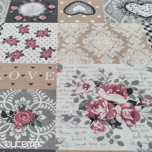 Dekorationsstoff LIA grau PATCHWORK