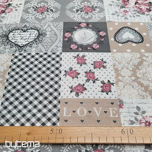 Dekorationsstoff LIA grau PATCHWORK
