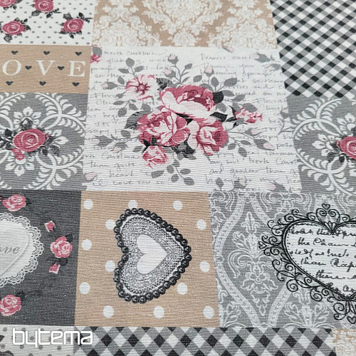 Dekorationsstoff LIA grau PATCHWORK